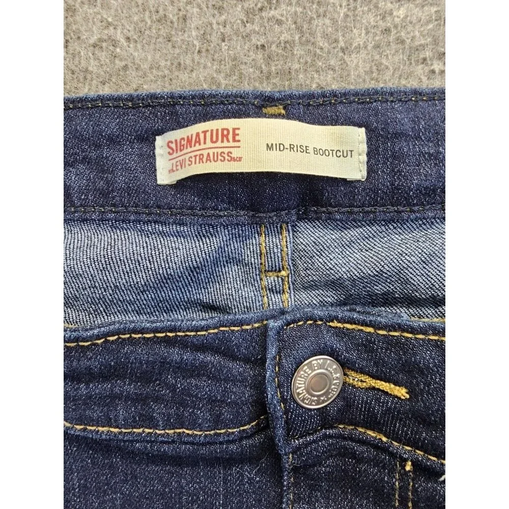 Signature by Levi Strauss Mid Rise Bootcut Jeans Womens 22 W38 L29 Blue